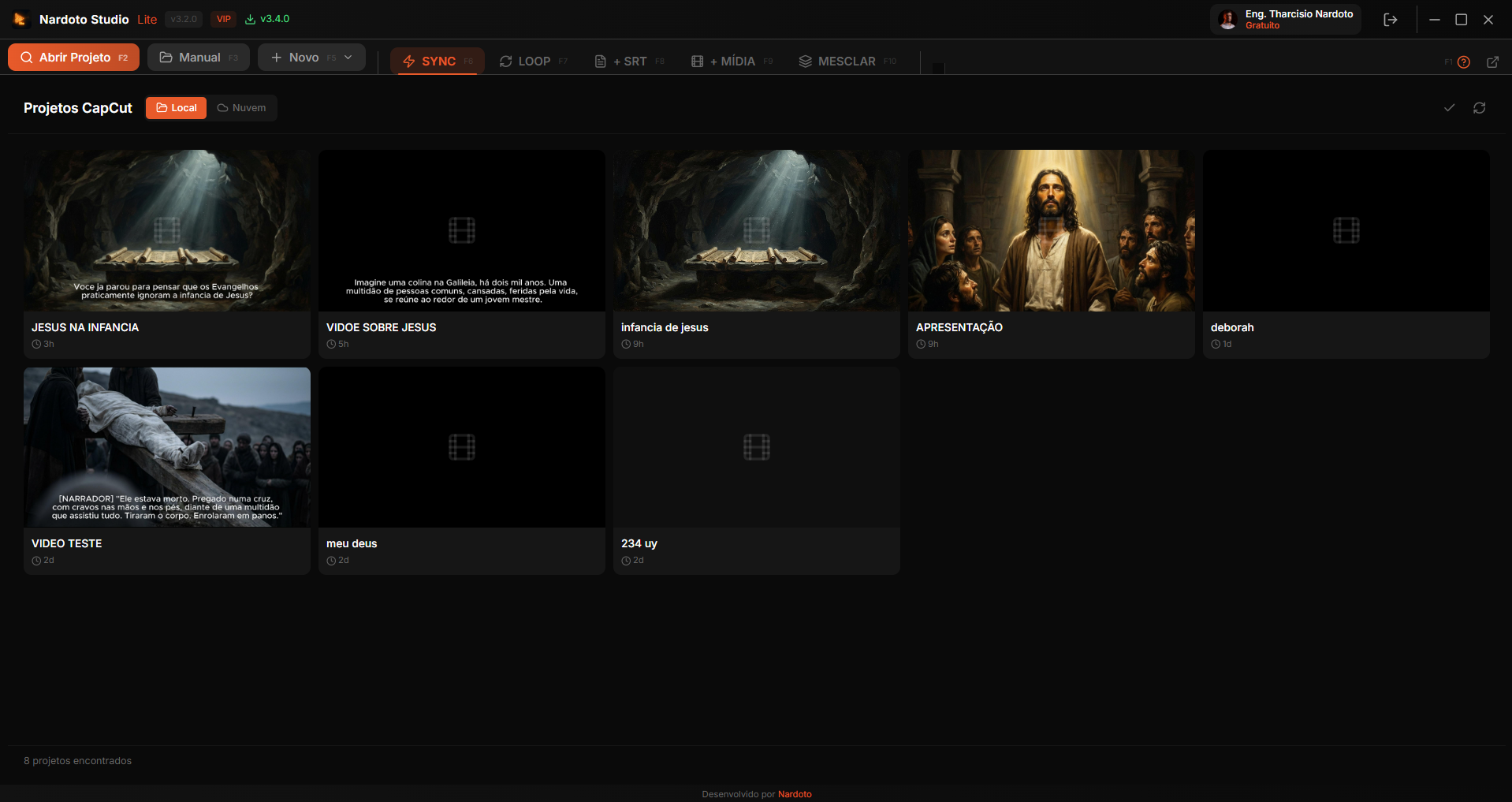 Tela inicial do Lite
